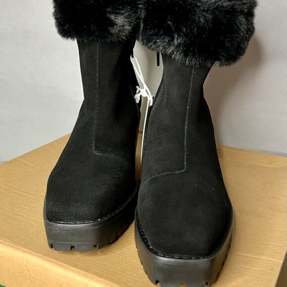 Andre Assous Milana Women's Boots Fur Trim/fold down Water Resistant Suede 6 NEW - Picture 10 of 16